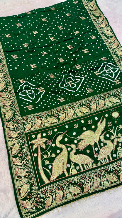 Designer Handwork Pure Gaji Bandhani