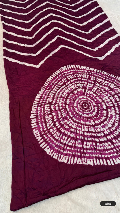 Shibori Lehariya Crush Saree