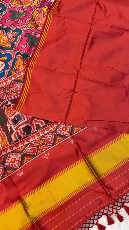 New Semi Ikkat Patola Saree with Beautiful Tussle Vol.2