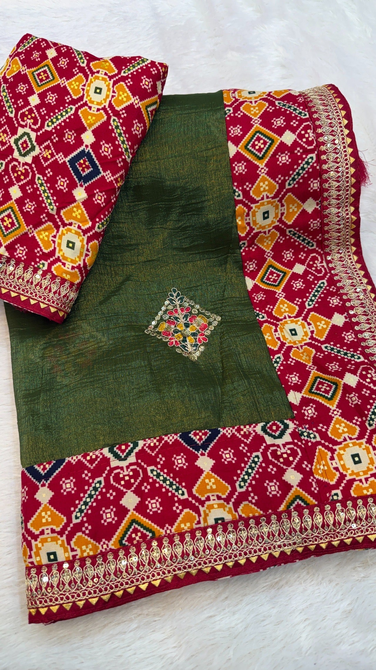 Kutchi Work Tissue Patola Saree KD