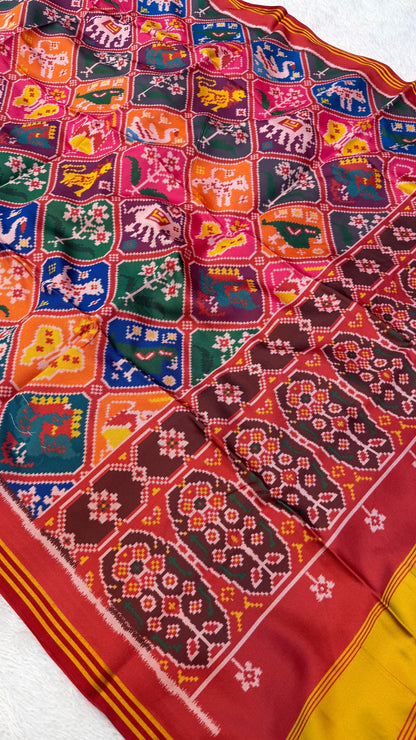 New Semi Ikkat Patola Saree with Beautiful Tussle Vol.4