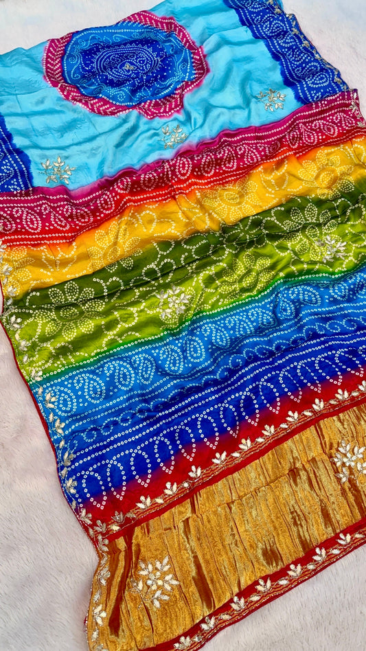 Pure Silk Gottapatti Bandhani Saree