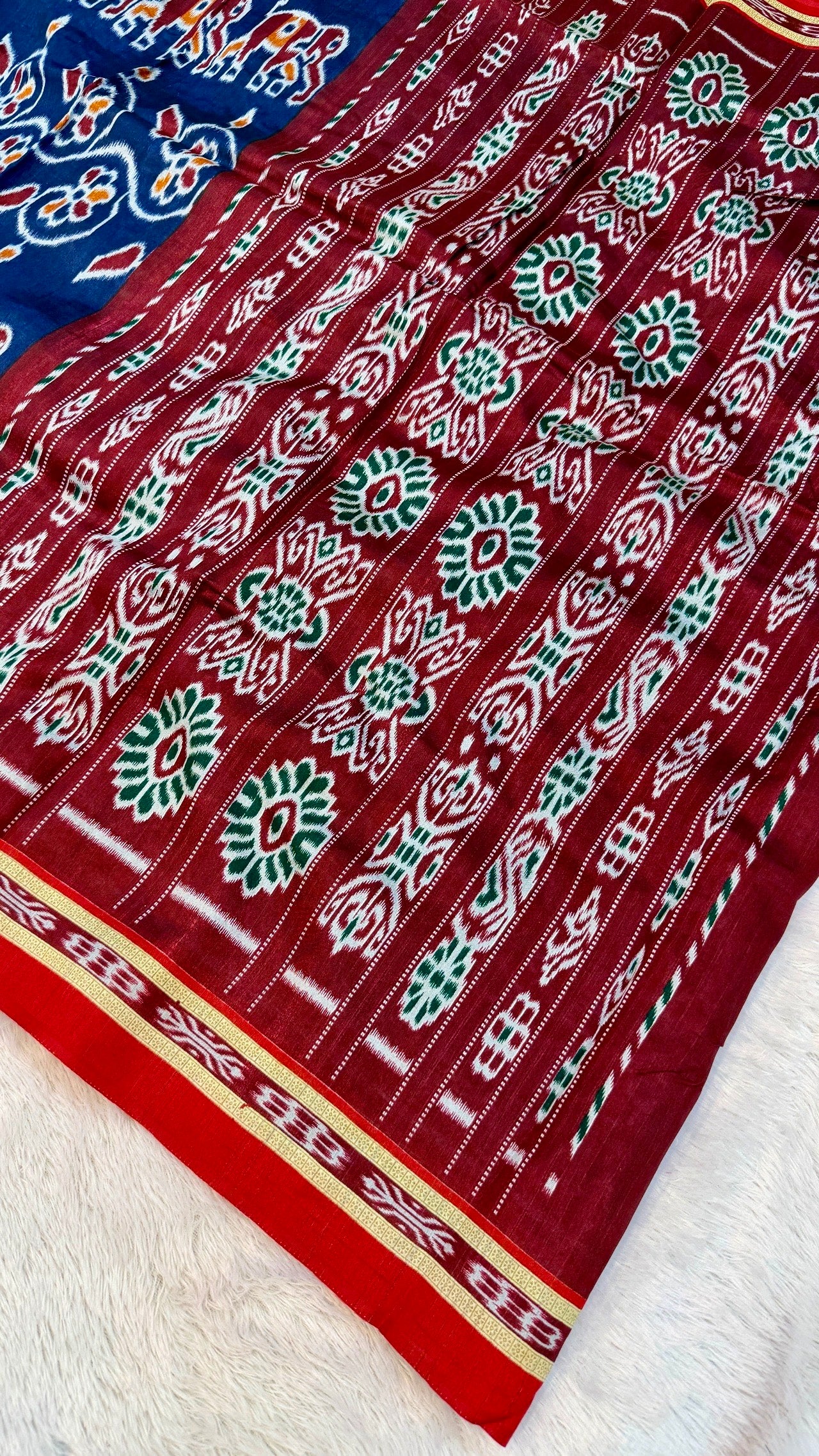 Ethnic Blue Patola Saree