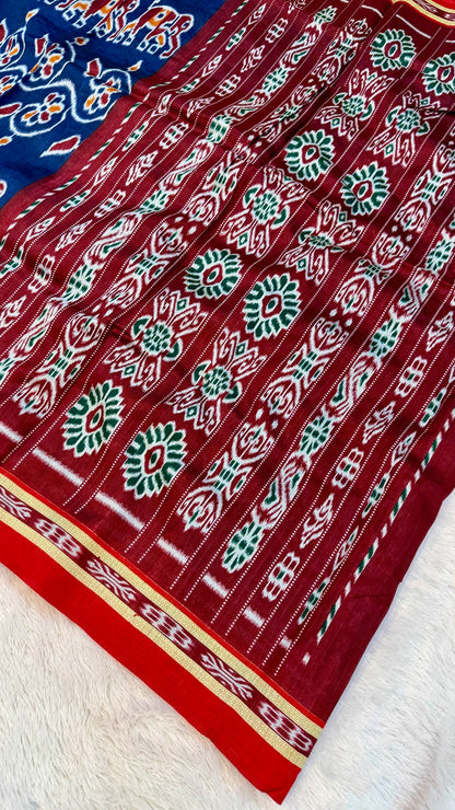 Ethnic Blue Patola Saree