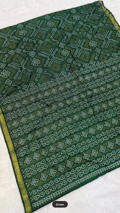 Art Silk Shikari Bandhani Saree