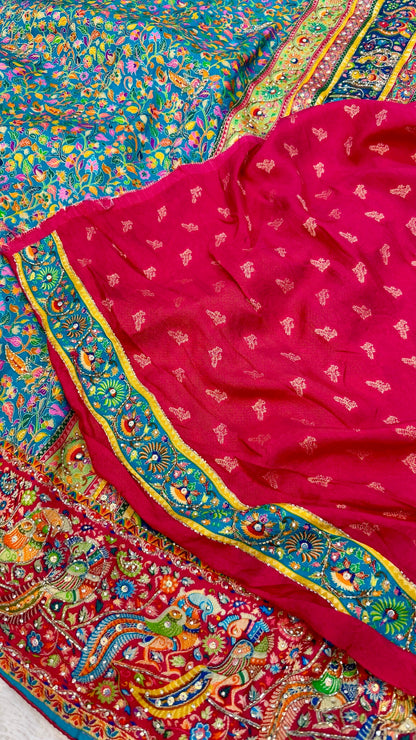 Pure Kalamkari Real Handwork Saree (1)