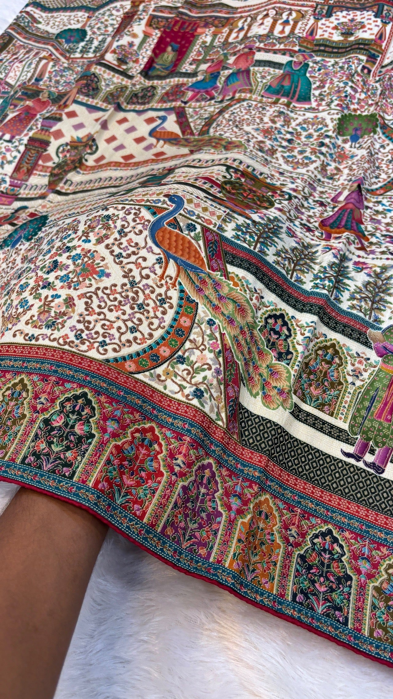 Pure Hand Weaving Kalamkari Saree (Delhi Darbar)