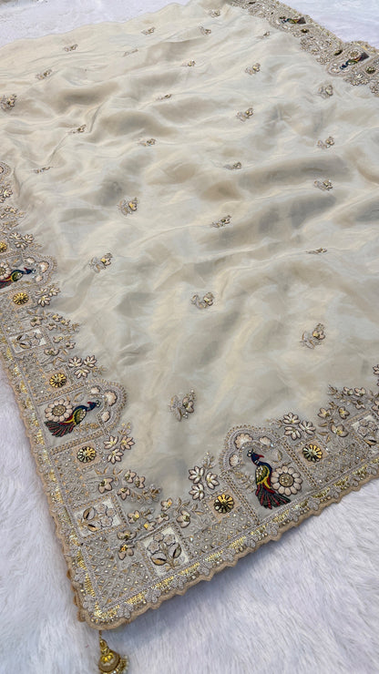 Shaan-E-Hindustan Limited Edition Saree! Peacock Border Vol.2