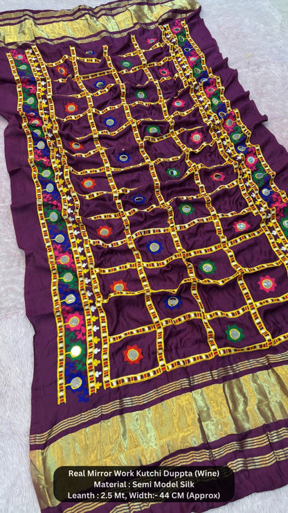 Real Mirror Kutchi Work Duppta (70+ Original Mirror)