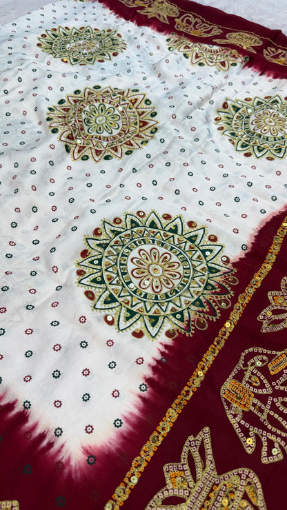 SvarṇaVastra :- Untouched and Sacred Saree with Sequence Work (Royal Hathi)