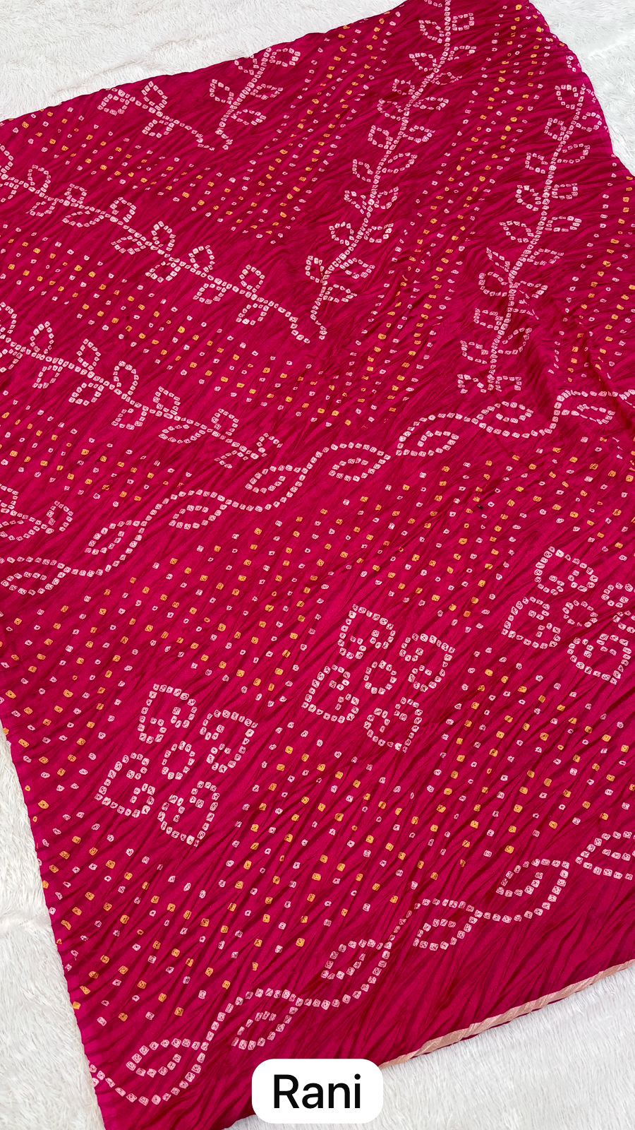 Kutchi Bandhani Saree (Amba-Dal Crush)