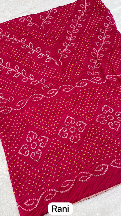 Kutchi Bandhani Saree (Amba-Dal Crush)