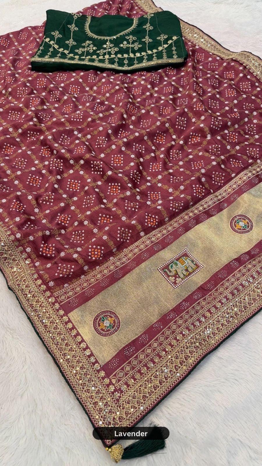 Wedding Special Rajwadi Bandhani Saree (Heavy Blouse) VOL.2