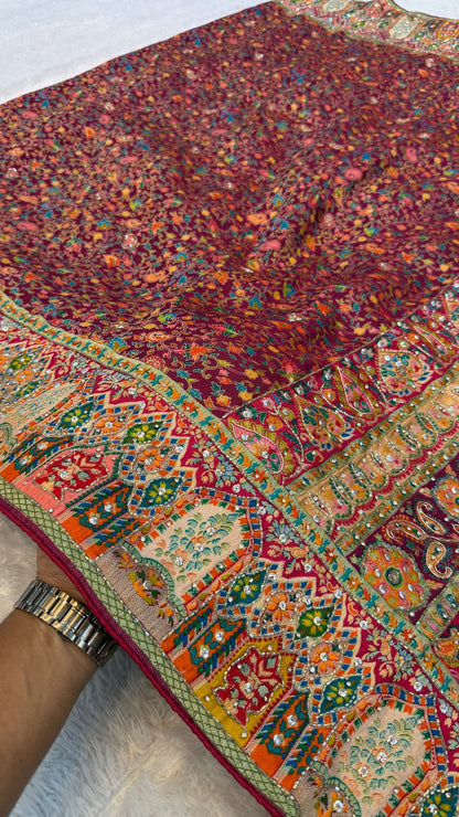 Pure Kalamkari Real Handwork Saree (5)