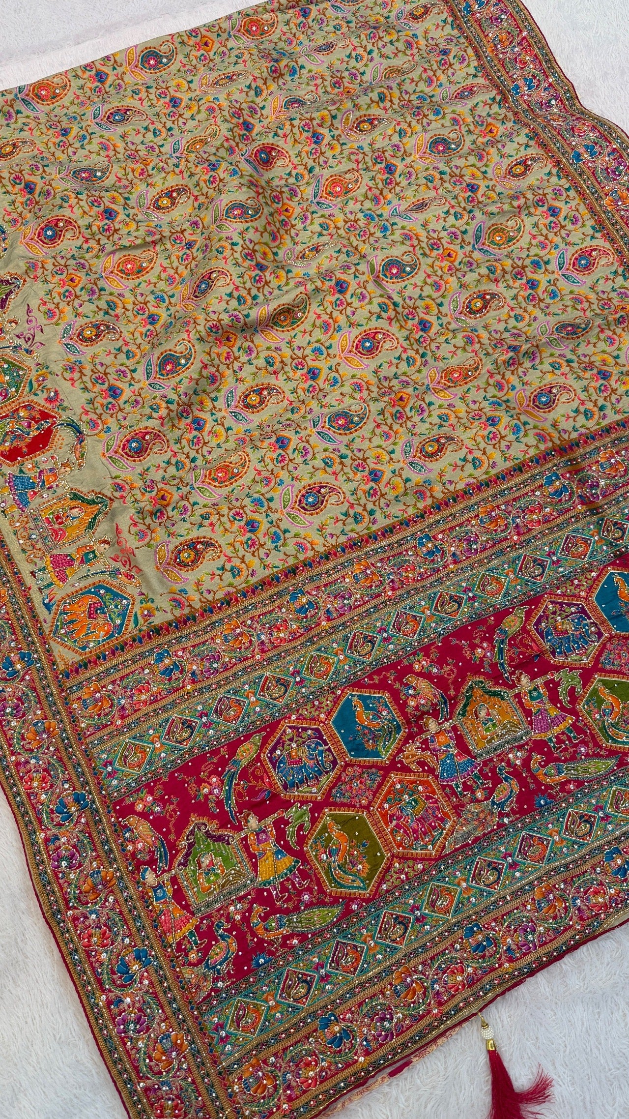 Pure Kalamkari Real Handwork Saree (8)