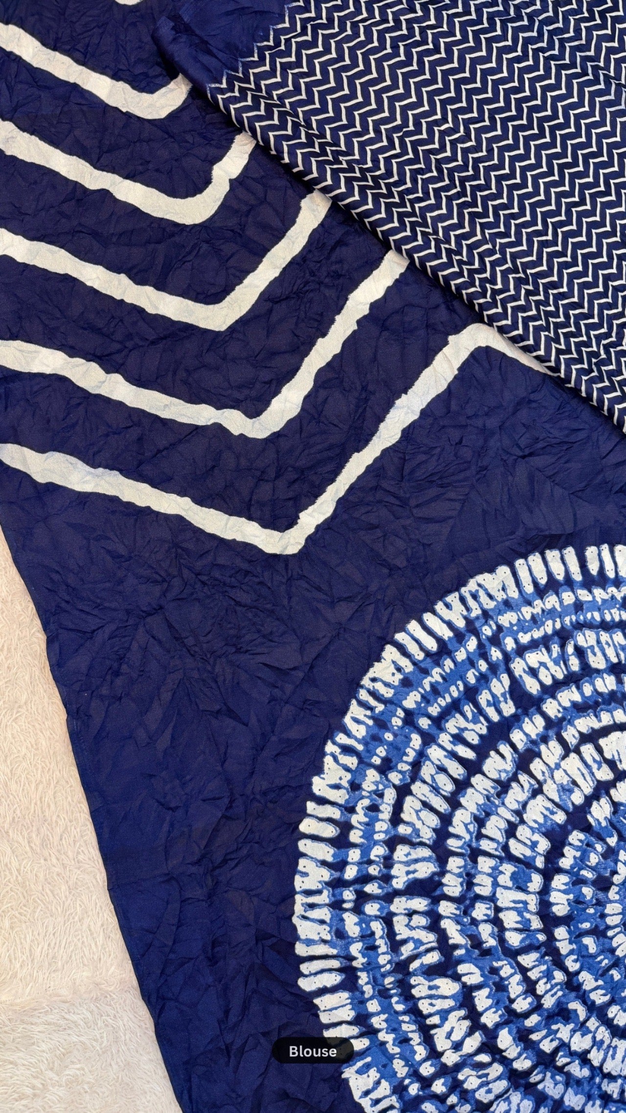 Shibori Lehariya Crush Saree