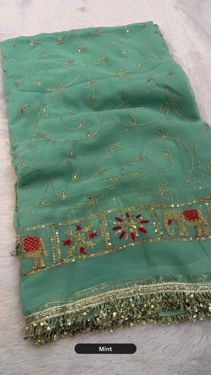 Rajawadi Saree With Trending Border