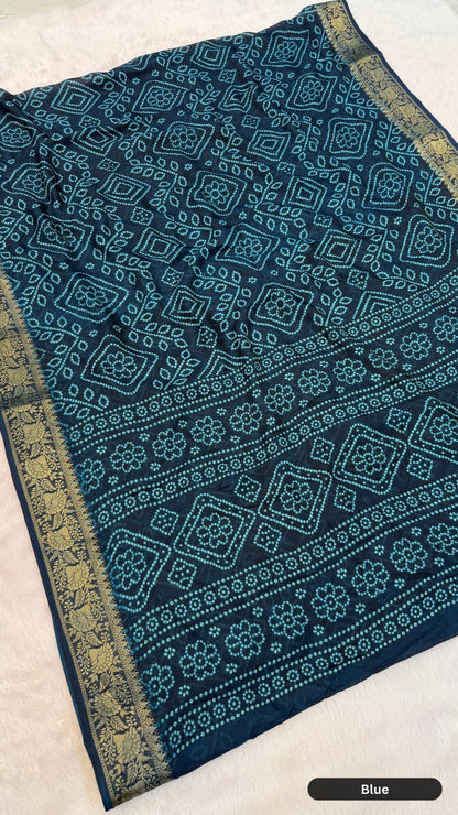 Chiffon Bandhani Saree - Perfect Festive pick !!