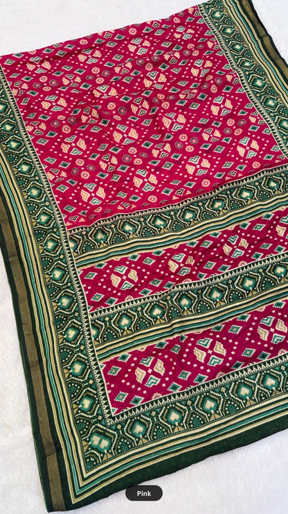 Ikkat Patola X Mul Cotten Saree