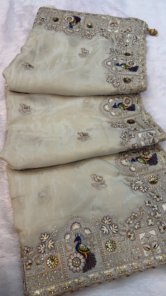 Shaan-E-Hindustan Limited Edition Saree! Peacock Border Vol.2