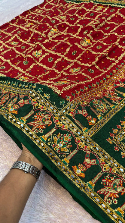 Kutchi Gharchola Saree (Hast Melap)