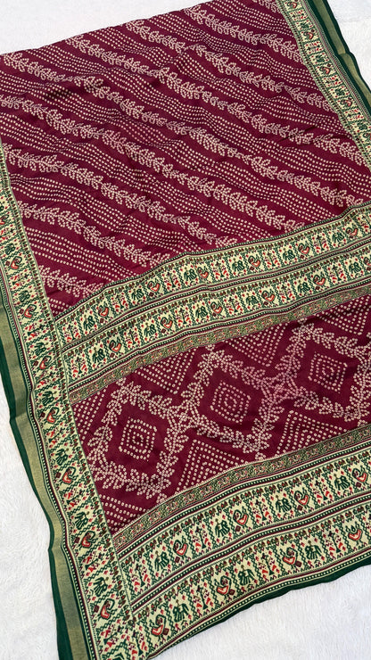 Patola Bandhani X Mul Cotten Saree