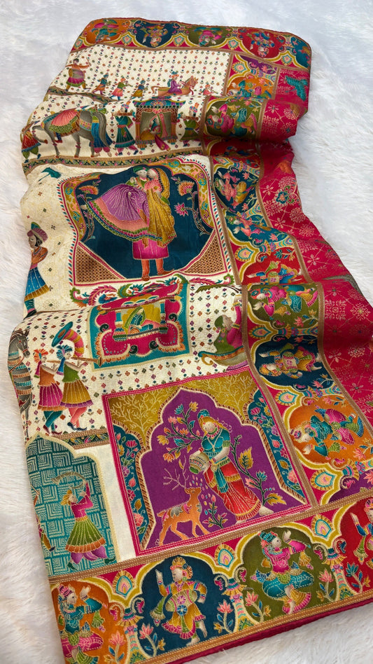 Pure Hand Weaving Kalamkari Saree