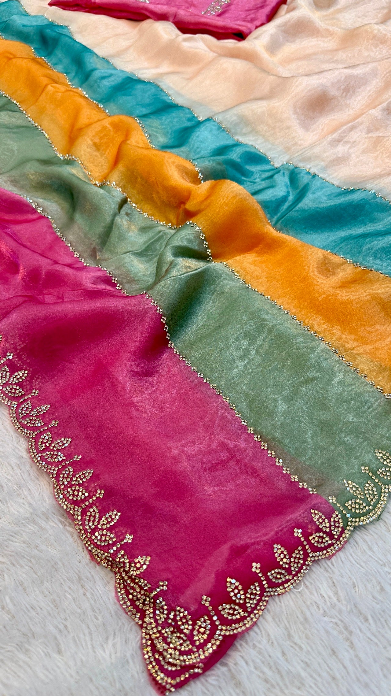 Luxurious Tri-Shade Cocktail Saree