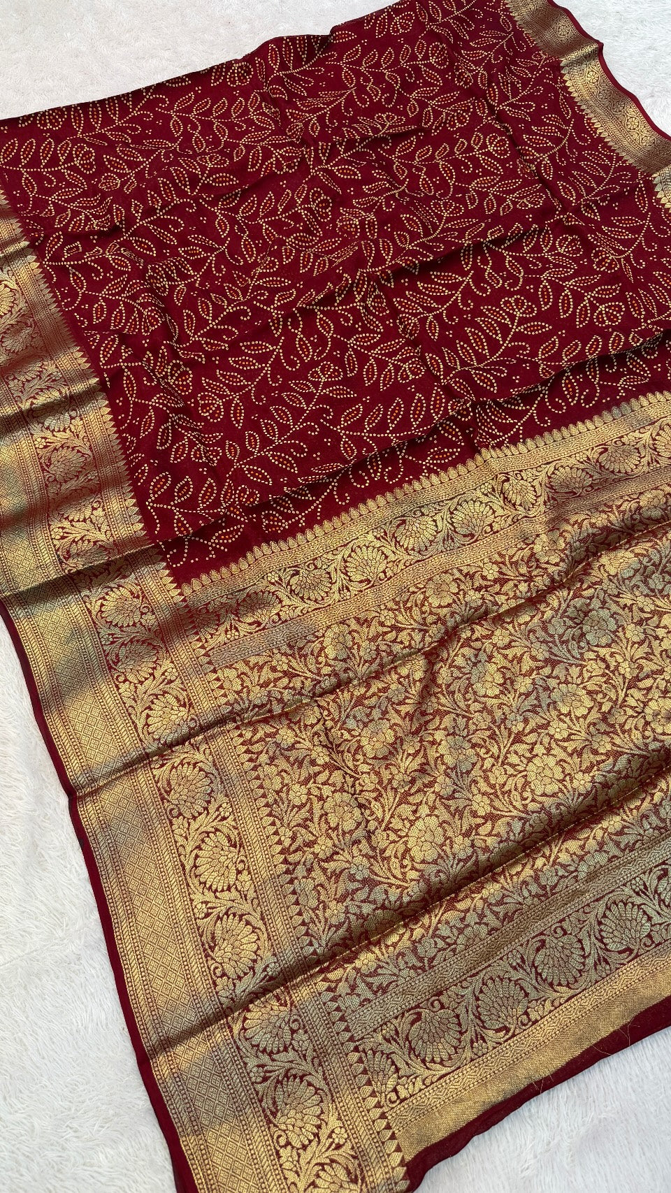 Banarasi Ambadal Bandhani Saree : VJ