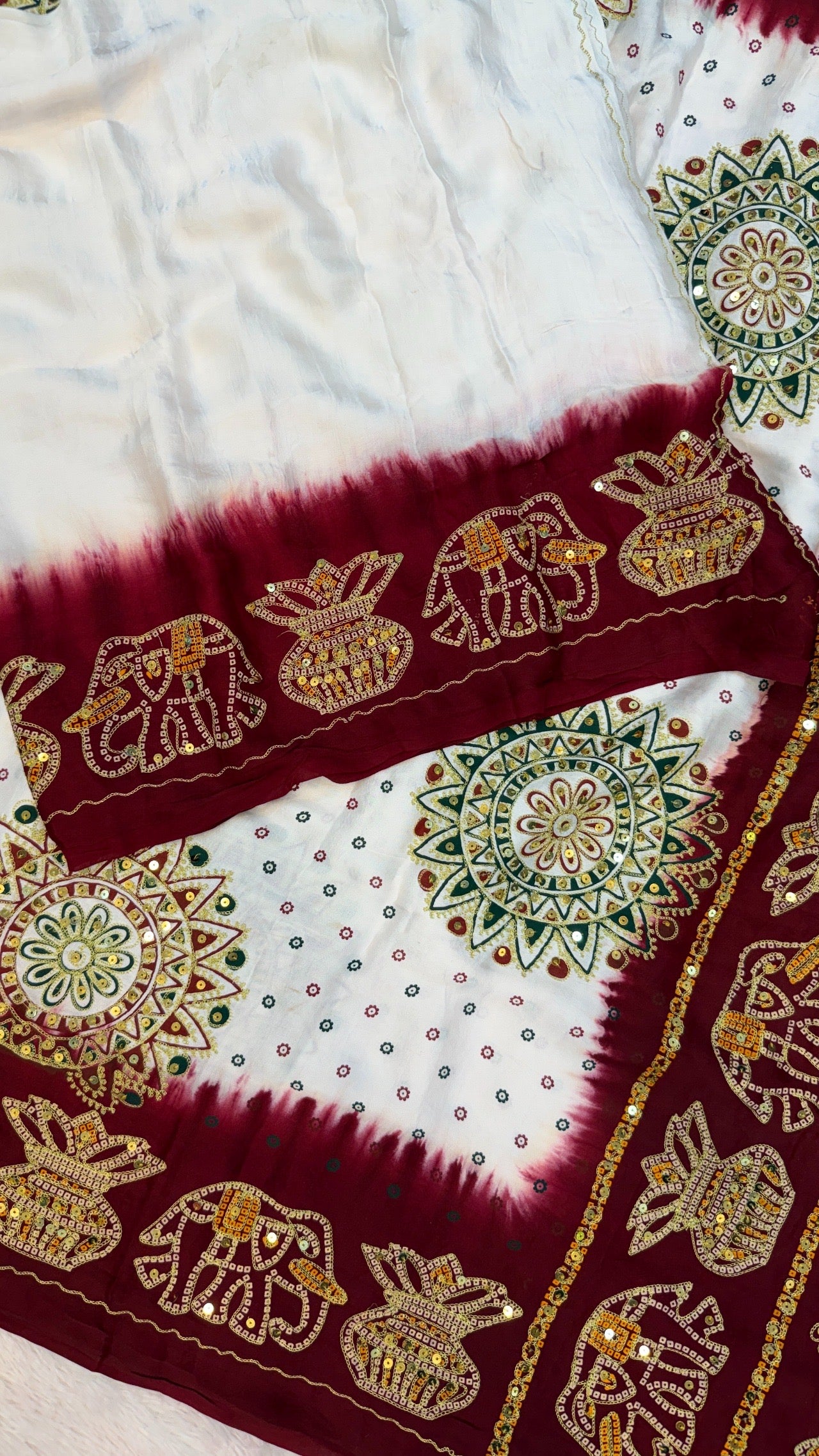 SvarṇaVastra :- Untouched and Sacred Saree with Sequence Work (Royal Hathi)