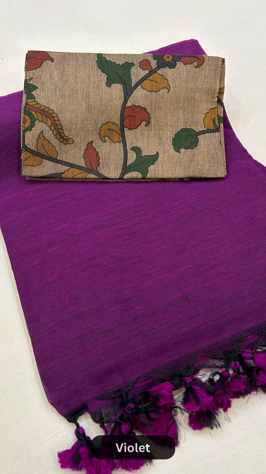 Handloom Summer Saree - Violet
