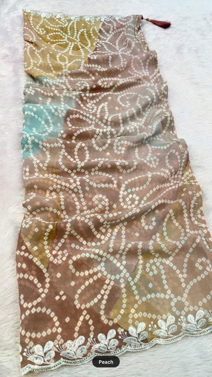 Bollywood Bandhani Saree (Pure Chiffon)
