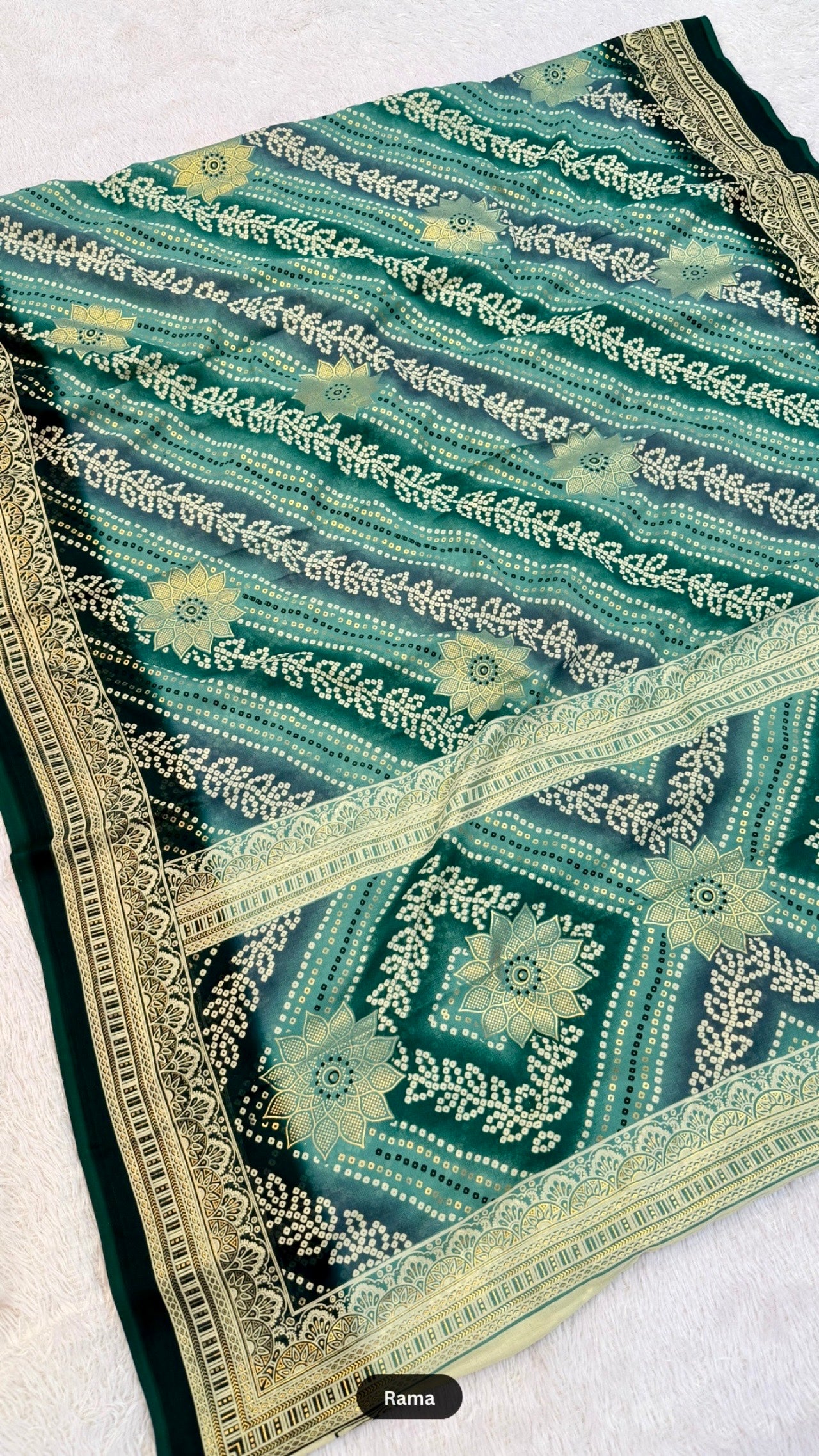 Floral Lehariya Saree
