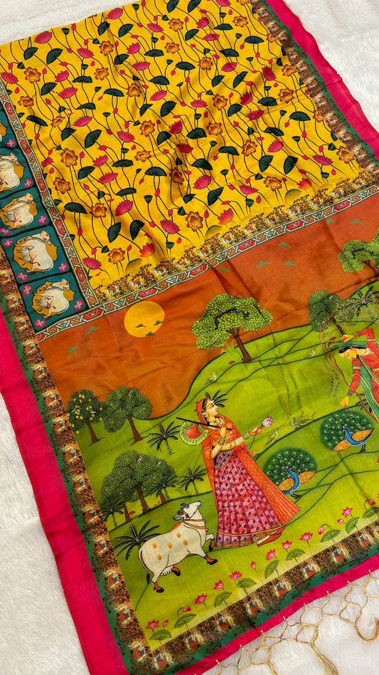 Tusser Silk Kalamkari Saree Vol.3