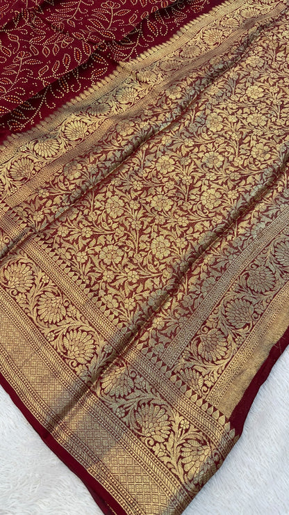 Banarasi Ambadal Bandhani Saree : VJ