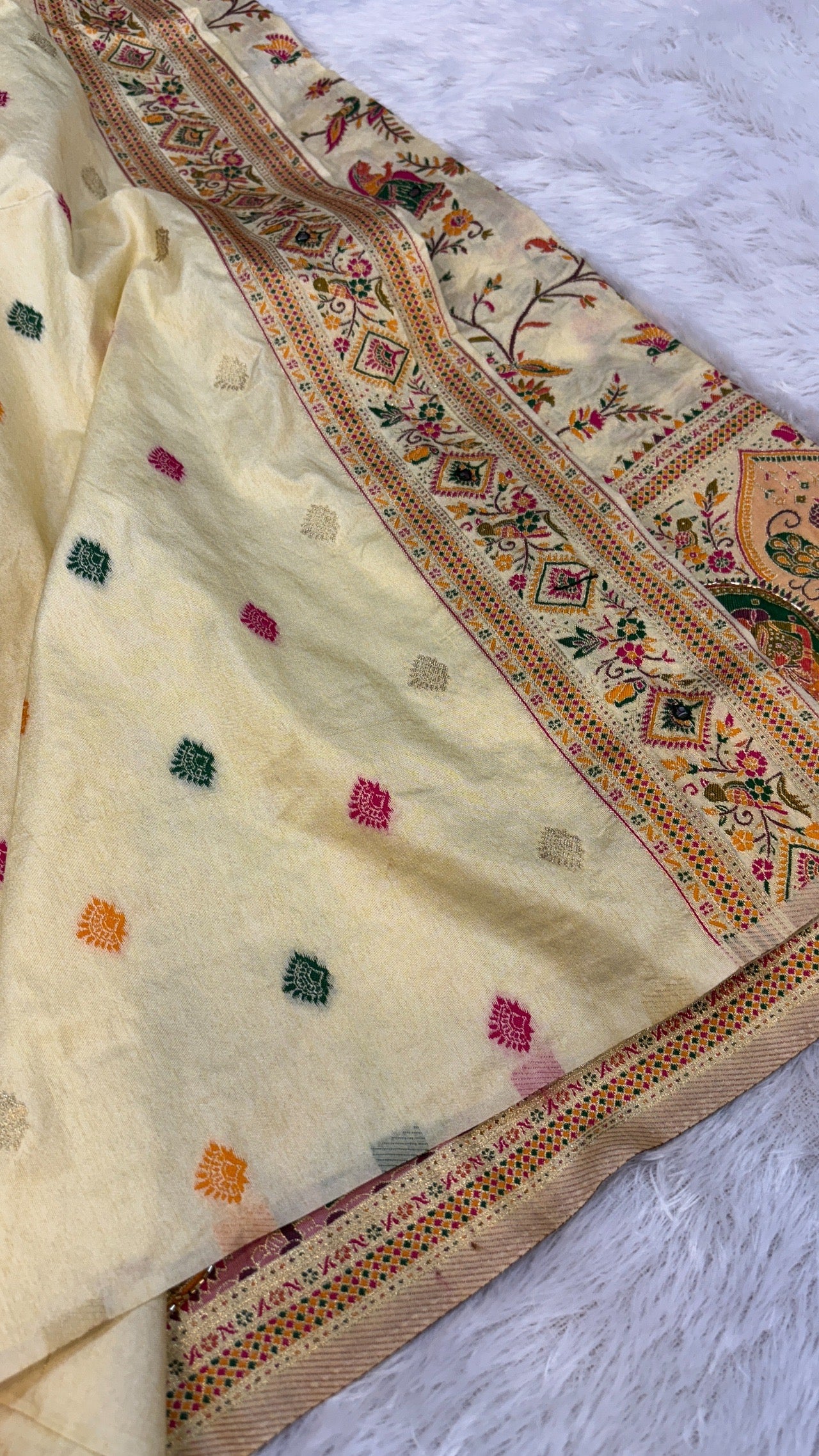 Rajwadi Pashmina Silk Saree Handwork Saree