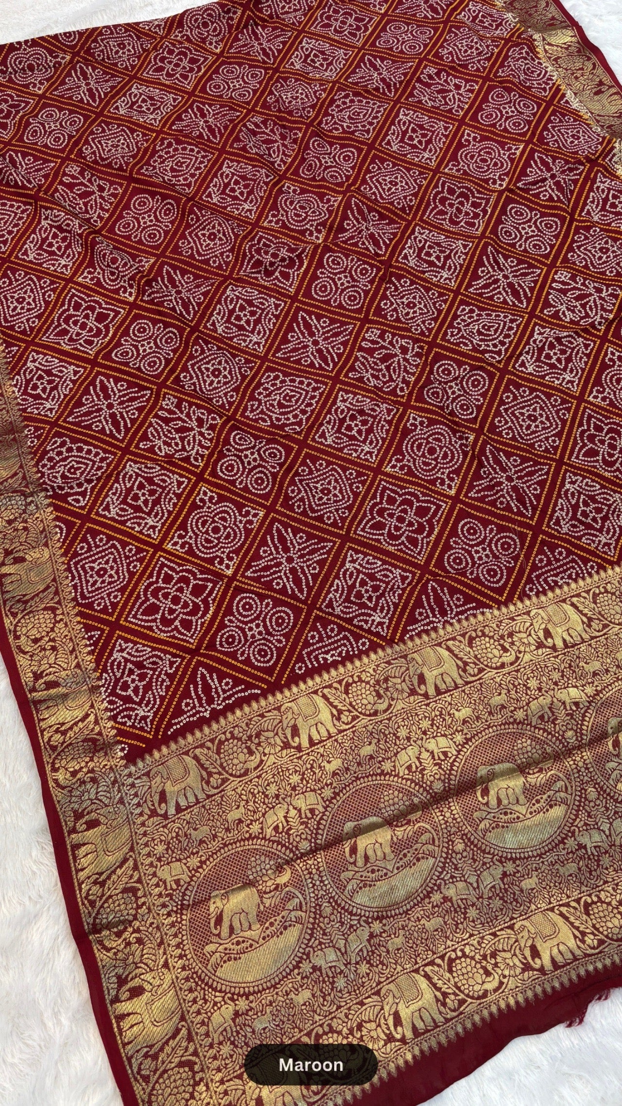 Royal Banarasi Gharchola Bandhani Saree (Gajratan)