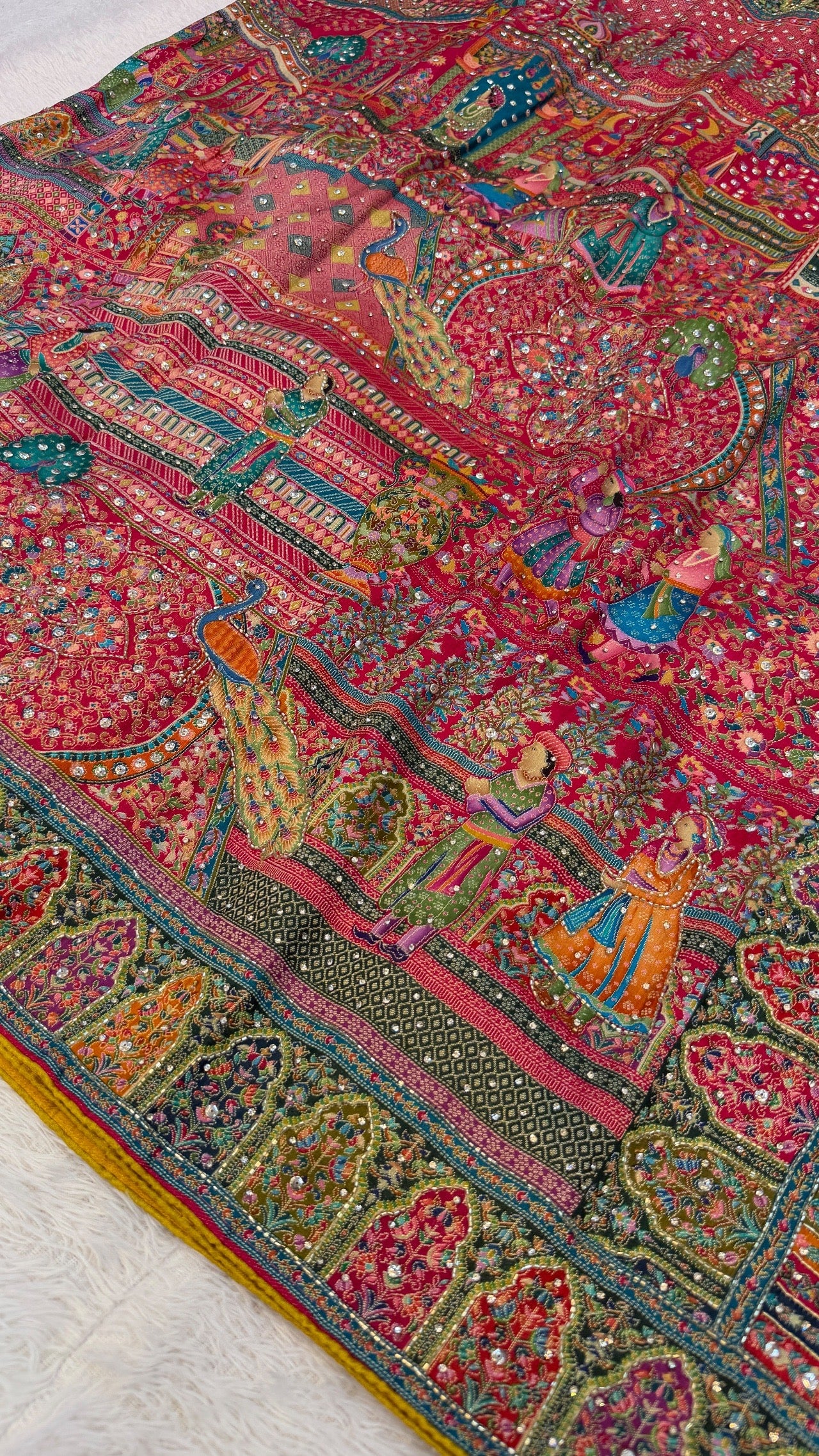 Pure Kalamkari Real Handwork Saree (3)