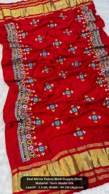 Real Mirror Patola Work Duppta (199+ Original Mirror)