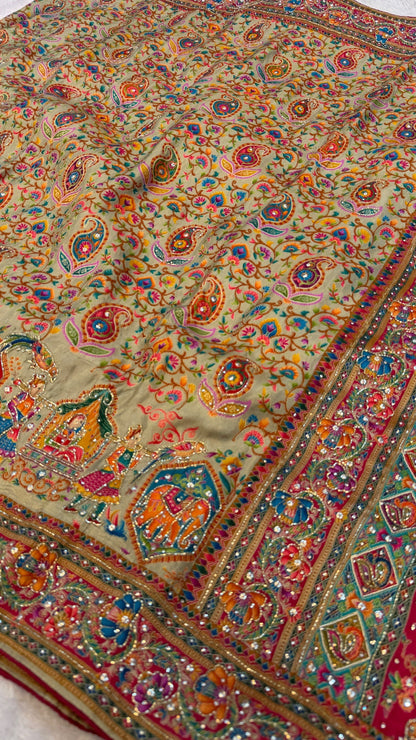 Pure Kalamkari Real Handwork Saree (8)