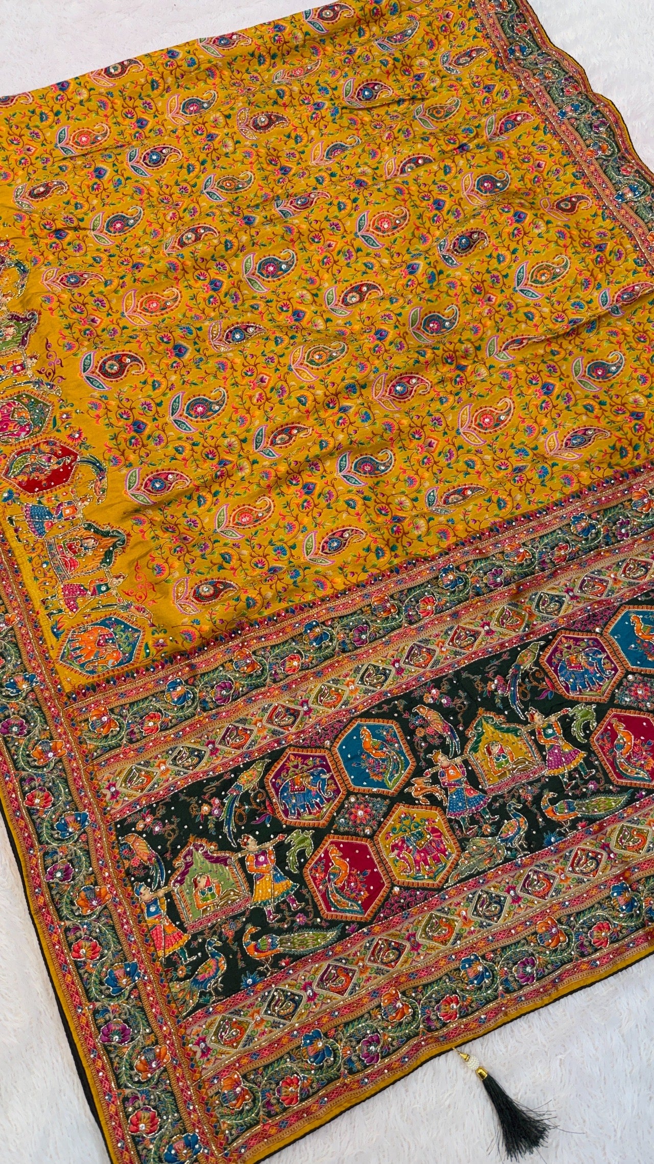 Pure Kalamkari Real Handwork Saree (7)