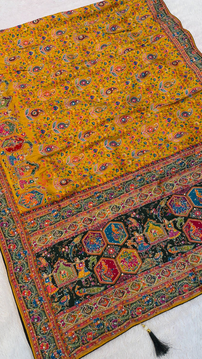 Pure Kalamkari Real Handwork Saree (7)