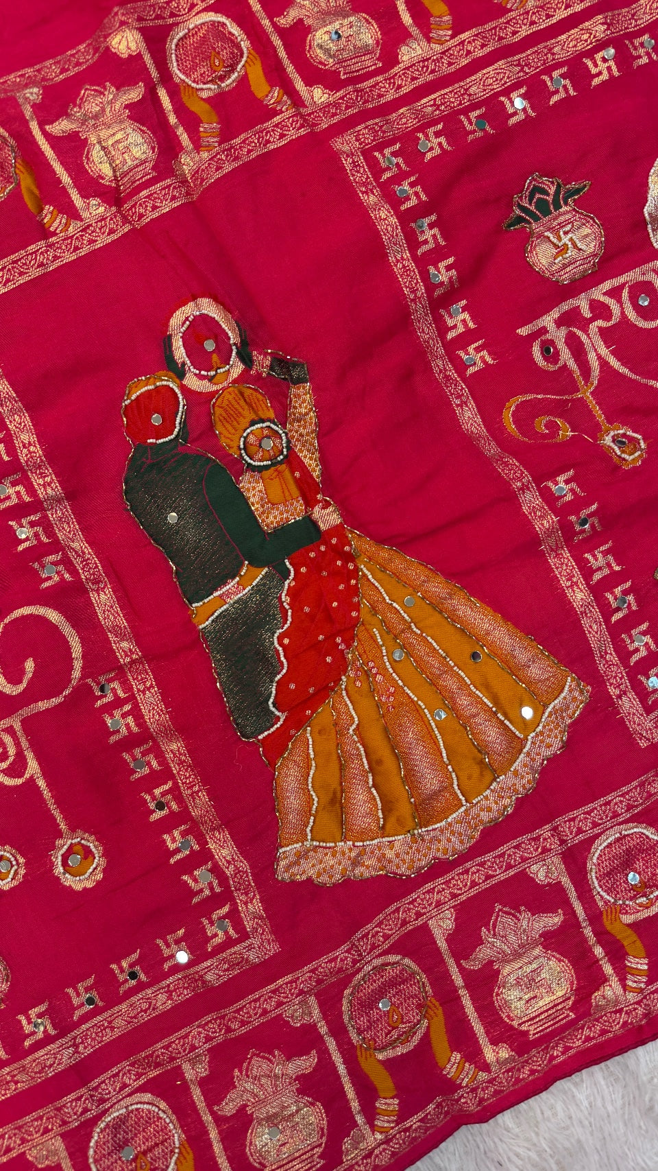 Real Handwork Karva Chauth Saree - Pink