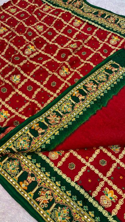 Kutchi Gharchola Saree (Hast Melap)