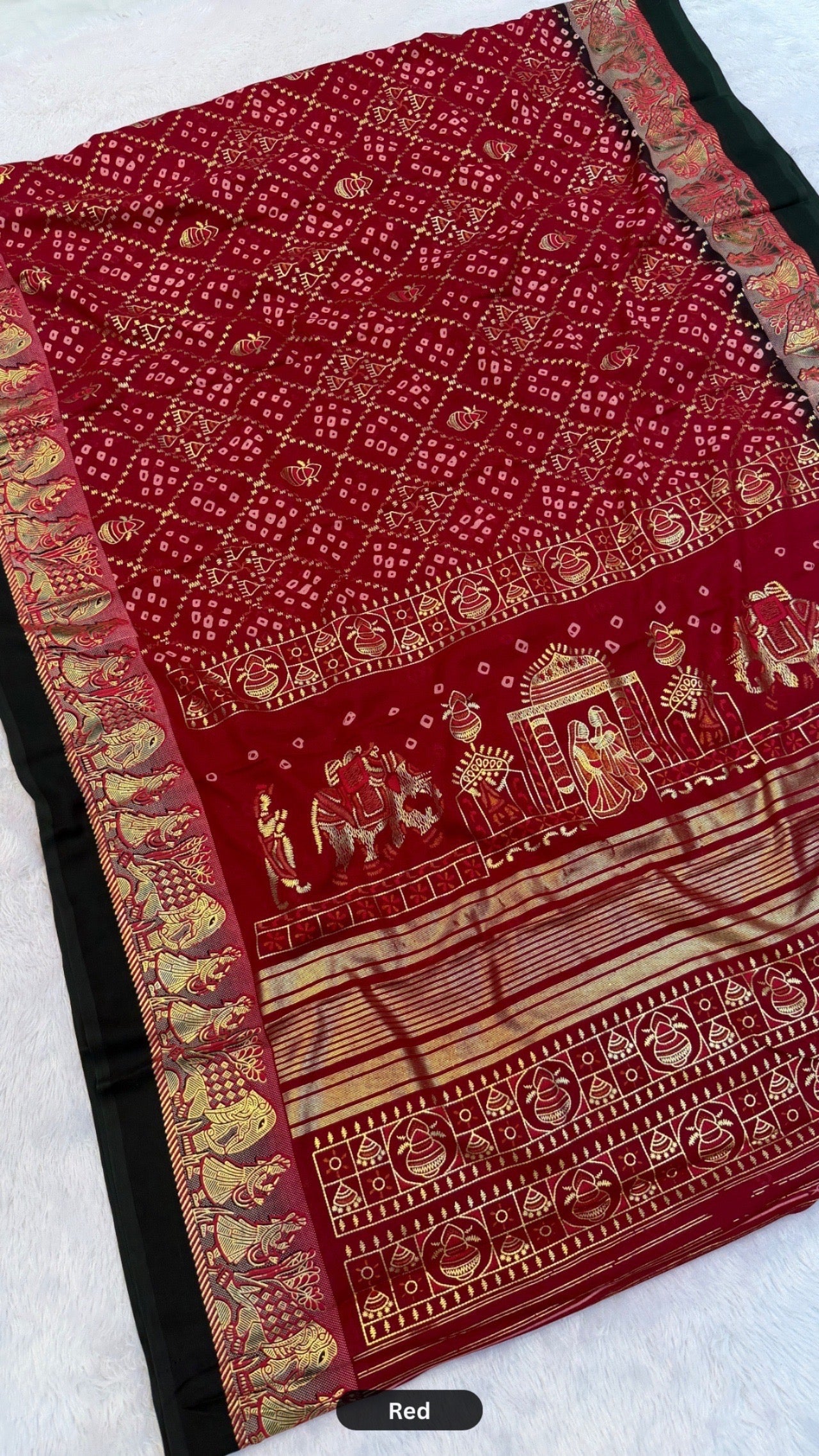 Gharchola Bandhej Rajawadi Saree