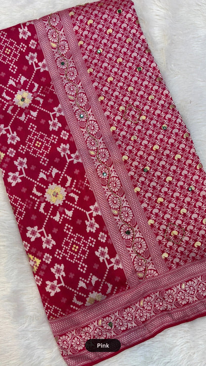 Patola Saree With Handwork