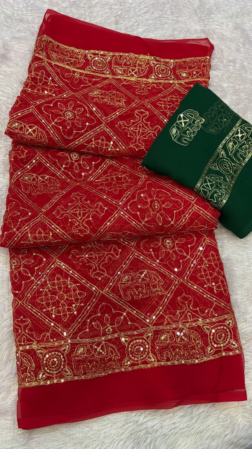 Heritage Gharchola Saree with Sequence Work