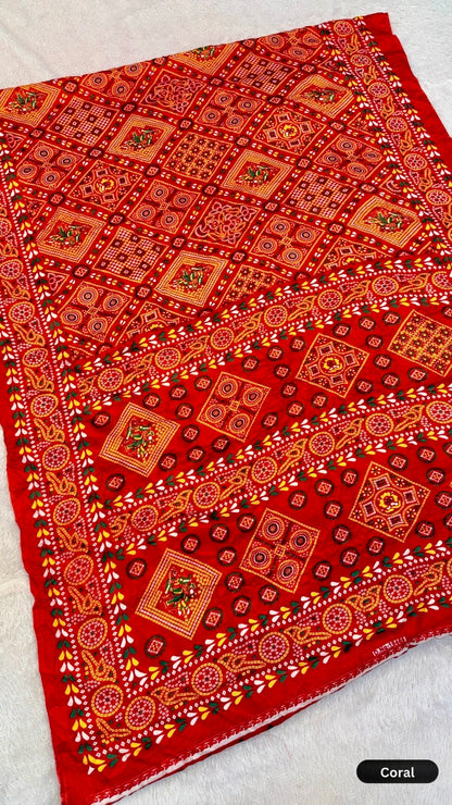 Kutchi Bandhanj Crush Saree