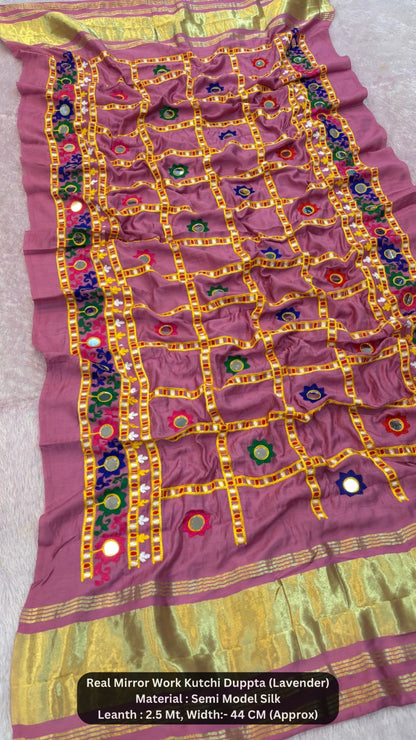 Real Mirror Kutchi Work Duppta (70+ Original Mirror)