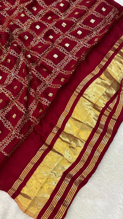 Sequence Work Duppta with Lagadi Patta (Maroon)